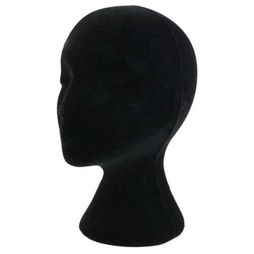 Black Head Model Lightweight Foam Wig Display Stand