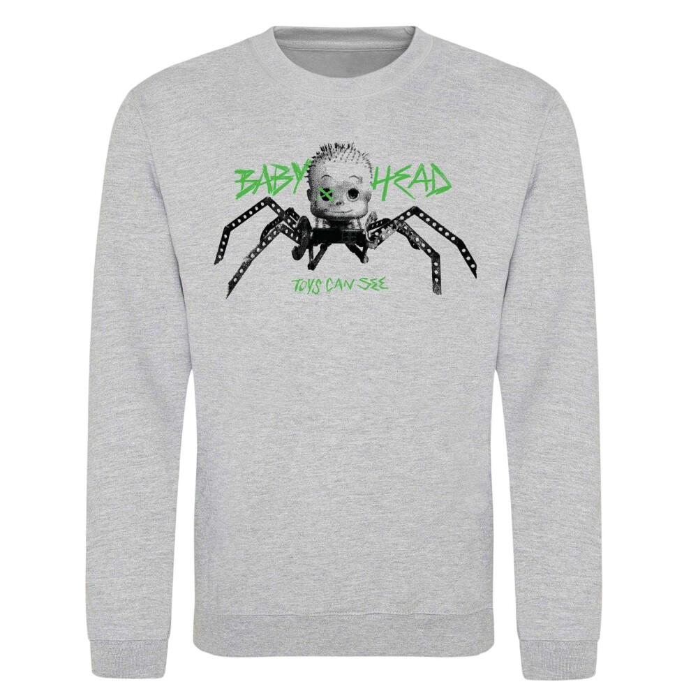 Toy Story (L, Grey) Unisex Adult Baby Head Sweatshirt