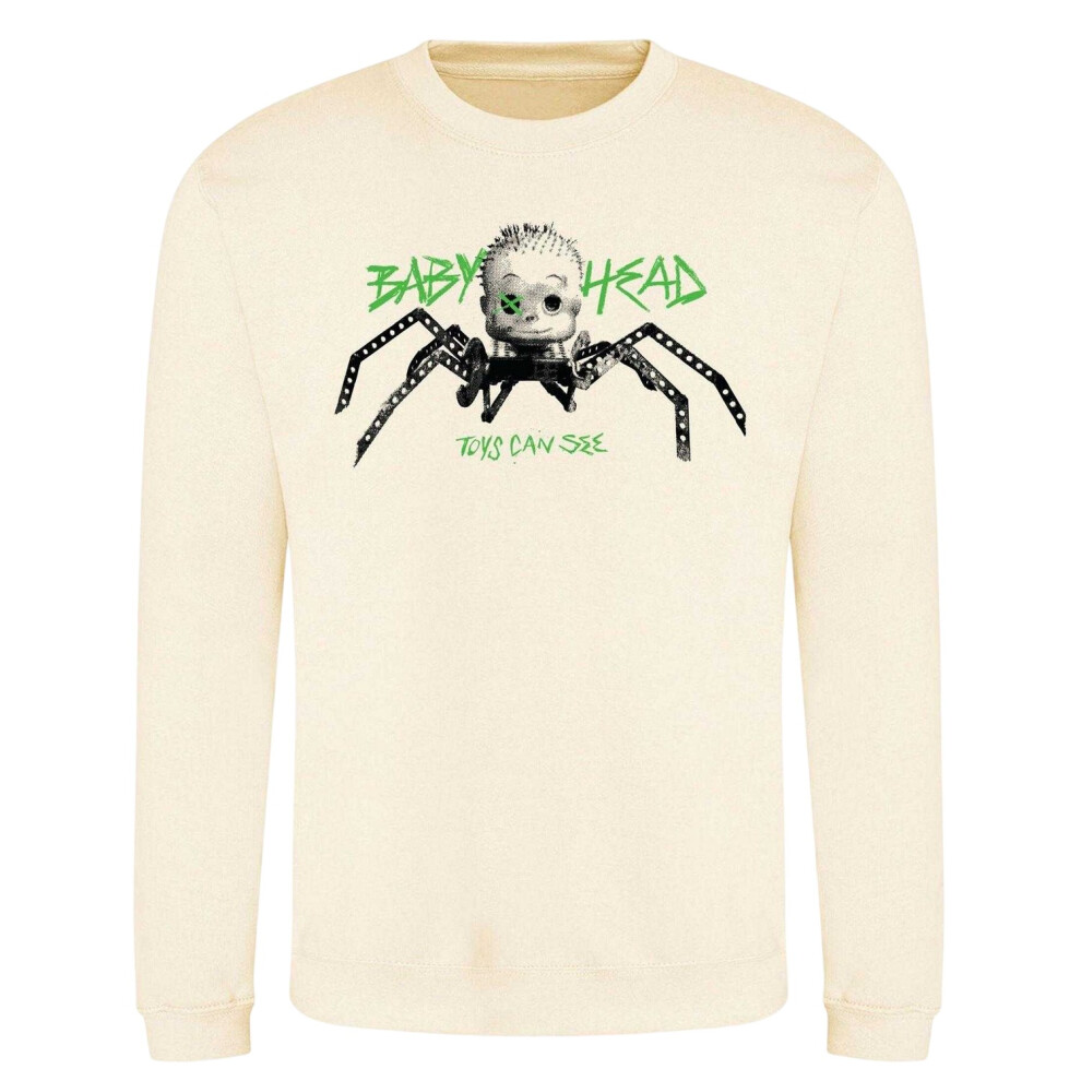 Toy Story (S, Off White) Unisex Adult Baby Head Sweatshirt