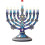 Hanukkah Ornament Menorah-Shaped 5 Pcs 8 cm Blue White 1