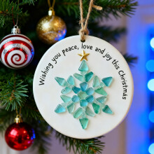 Sea Glass Christmas Ornament Handcrafted Coastal Design