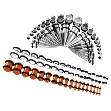 Ear Plug Set Metal Tapers Stretching Expander 72 Pcs Gauge 4