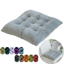 Velvet Chair Pads with Ties Gray 16x16 Inch