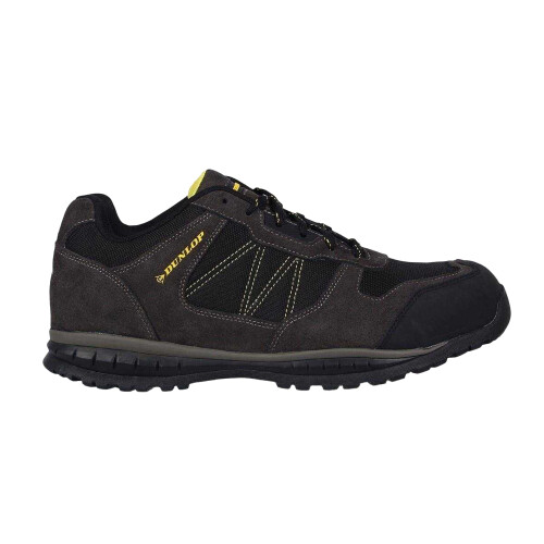 Dunlop (13 UK, Charcoal/Yellow) Dunlop Mens Austin Leather Steel Toe Cap Safety Boots