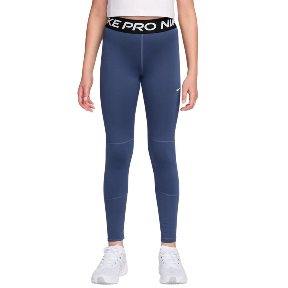 Nike (9-10 Years, Mystic Blue) Girls Pro Tights