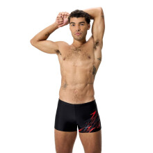 (M, Black/Red) Speedo Mens Medley Logo Swimming Trunks