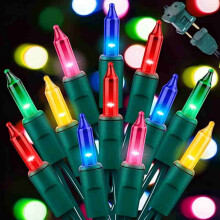 Christmas Tree Lights Multi-Color 100-Pc 20ft Green Wire