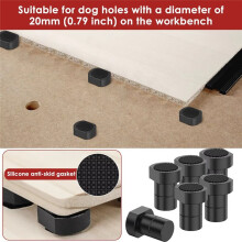 6PCS Bench Dogs with Non-Slip Pads 3/4-Inch (20mm) Workbench Dog Hole Accessories for Woodworking and MFT Stops