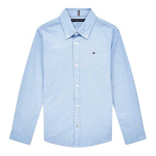 (12 Years, Calm Blue) Tommy Hilfiger Boys Oxford Long-Sleeved Shirt