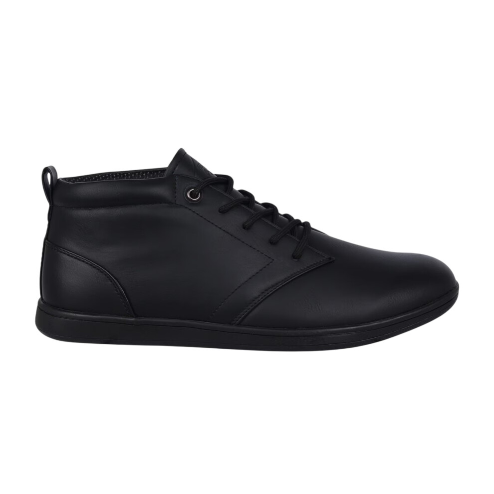 (10 UK, Black) Lee Cooper Mens Finch Faux Leather Flat Chukka Boots