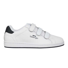 (8.5 UK, White/Navy) Slazenger Mens 3 Touch Fastening Strap Trainers