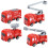 Fire Fighting Truck Cupcake Toppers Red Plastic 4 Pcs 7