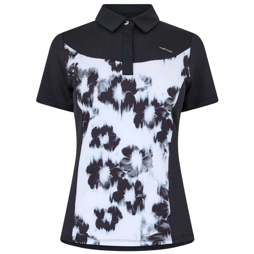 Head (10 Uk, Black/White) Womens/Ladies Floral Performance Polo Shirt