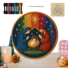 Nativity Scene Embroidery Kit Christmas Craft for Adults