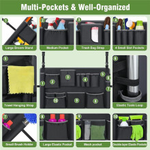 Trash Can Caddys Bags Fit 32-55 Gallon Garbage Bins, Garbage Bin Caddys Bag Organizer with Multi-Pockets, Organizer
