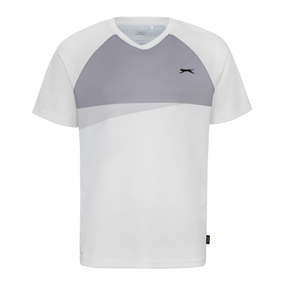 Slazenger (3Xl, White/Grey) Mens Colour Block Logo Tennis T-Shirt