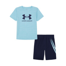 (6-7 Years, Stream) Under Armour Boys Tech Large Logo T-Shirt & Shorts Set