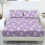 King Size Sheet Set Polyester Westie Paw Lilac Print 3-Piece 1