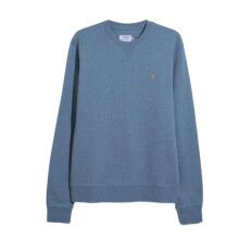 (L, Blue Tide) Farah Mens Organic Cotton Crew Neck Sweatshirt