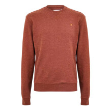 (S, Teak Brown) Farah Mens Organic Cotton Crew Neck Sweatshirt