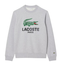 (L, Grey) Lacoste Mens Cotton Sweatshirt
