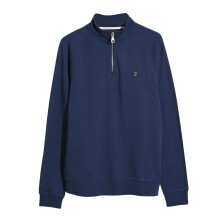 (XL, Blue Tide) Farah Mens Quarter Zip Sweatshirt