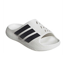 (7 UK, White/Black) Adidas Mens Adilette Shower Rubber Sliders