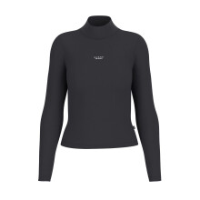 (14 UK, Jet Black) Guess Womens/Ladies Text Logo Ribbed Slim Turtleneck