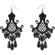 Vintage Vampire Earrings for Women Black Lace Red Rose