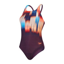 (6 UK, Plum/Red) Speedo Womens/Ladies Medalist Digital Print One Piece Swimsuit