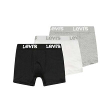 (14-16 Years, Grey/White/Black) Levis Boys Lettering Boxer Shorts (Pack of 3)
