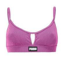 (12 UK, Pink) Puma Womens/Ladies Peek A Boo Stripe Bikini Top