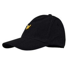(M-L, Jet Black) Lyle & Scott Mens Logo Cotton Sport Dad Hat