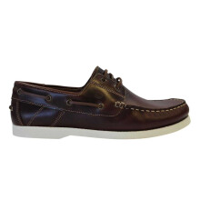 (9 UK, Bordeaux Red) Nicholas Deakins Mens Monteiro Leather Boat Shoes