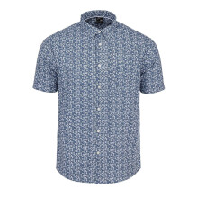 (M, Blue) Ben Sherman Mens Floral Short-Sleeved Shirt