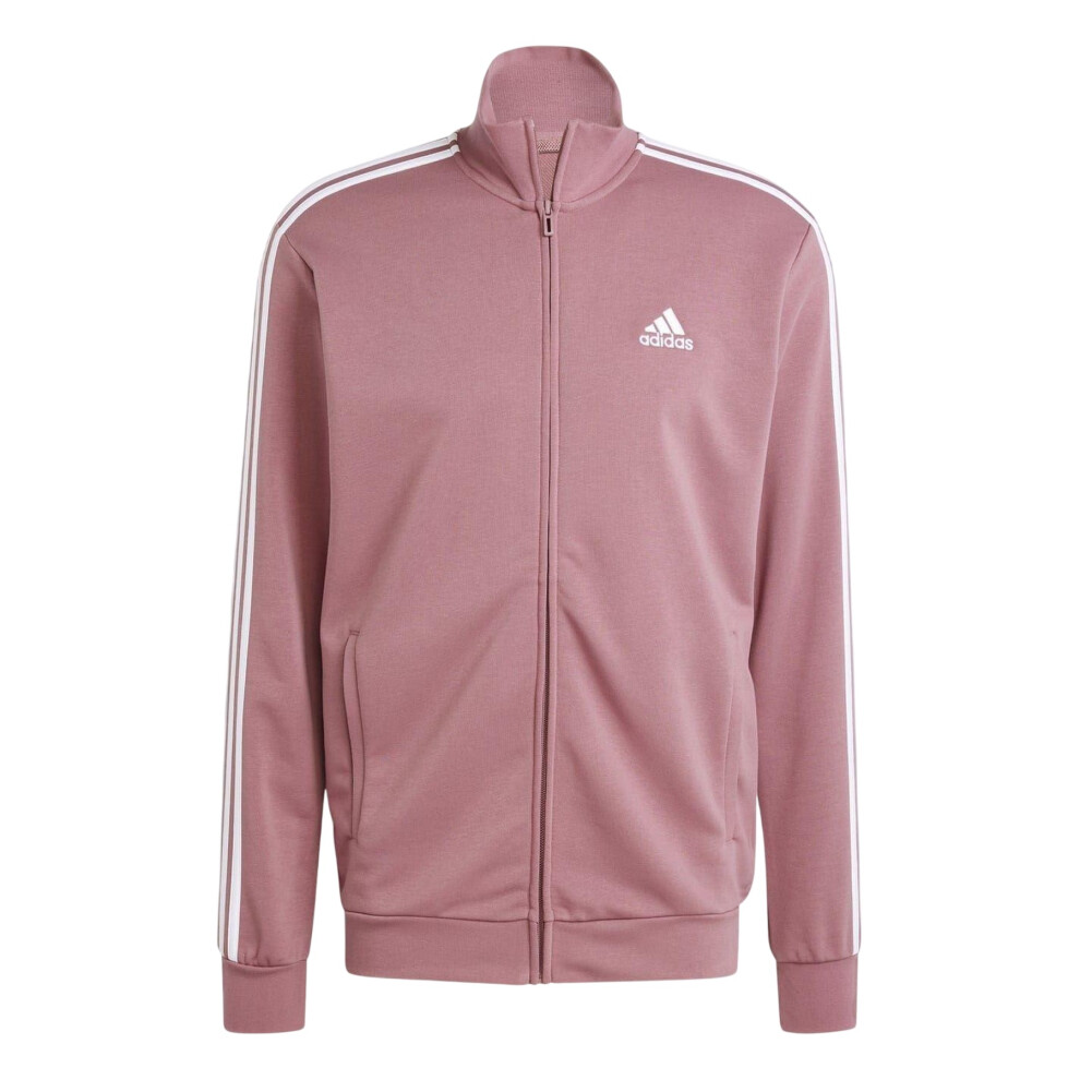 Adidas (L, Crimson) Mens Striped Track Jacket