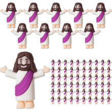 Mini Jesus Figurines Purple 60 Pcs Christian Theme