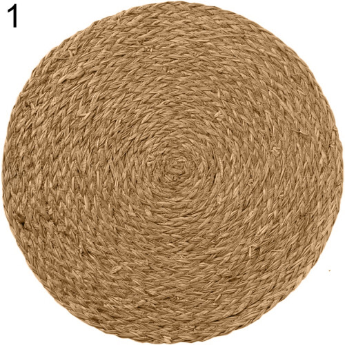 Round Woven Placemats Corn Straw 4 Pcs 1