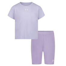 (5-6 Years, Purple) Under Armour Childrens/Kids Short-Sleeved T-Shirt & Shorts Set
