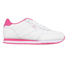 (5.5 UK, White/Cerise) Slazenger Childrens/Kids Classic Leather Trainers