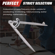 8 Inch Compass 200mm Precision Wing Divider Scribe Tool with Pencil Holder for Geometry, Wood, Metal and Leather