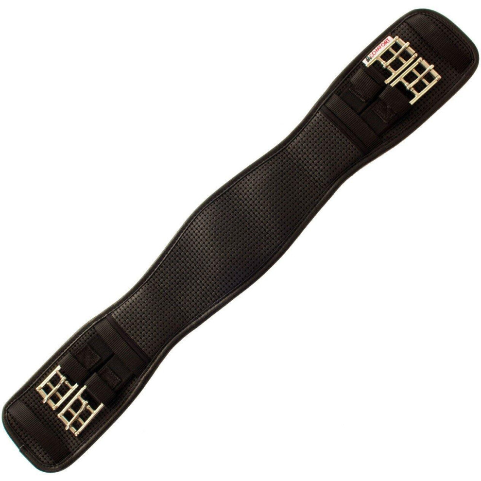 Photos - Equestrianism  HyCOMFORT Waffle Dressage Girth With Elasticated Ends(26in, Brown)