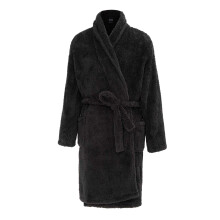 (XL, Black) Howick Mens Plush Fleece Long-Sleeved Robe