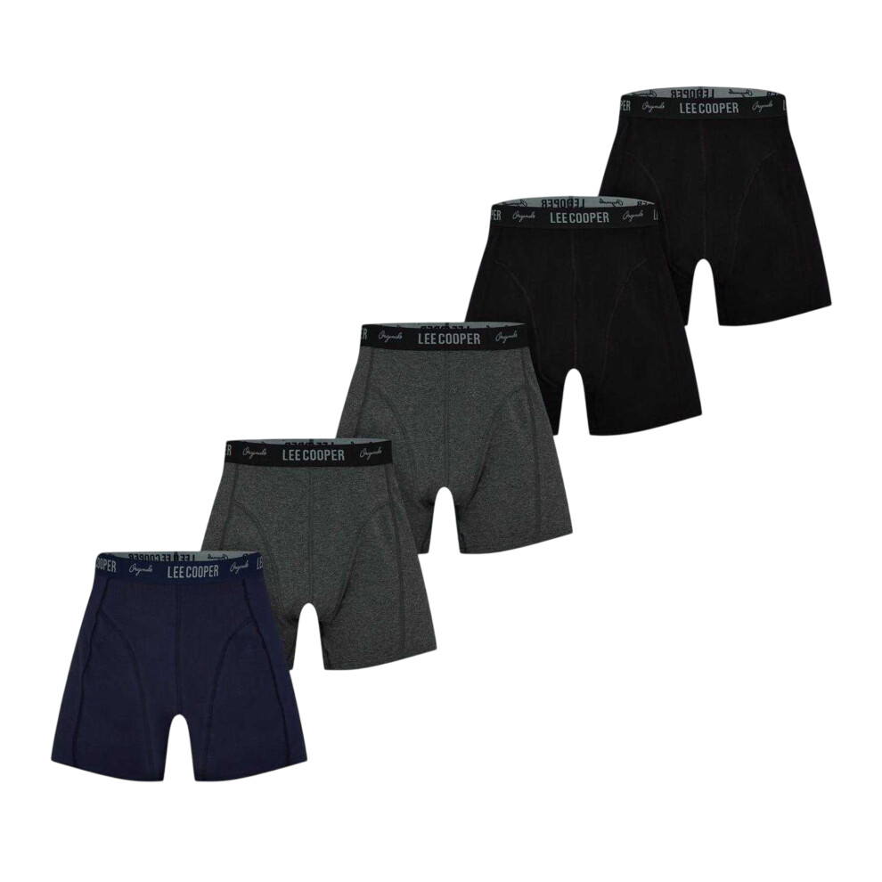 Lee Cooper (Xl, Core Black) Mens Cooper Essential Boxer Shorts (Pack Of 5)