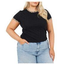 (22 UK, Black/Leopard) Brave Soul Womens/Ladies Leopard Print Plus T-Shirt