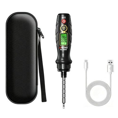 ANENG B22 for  Digital Ratchet Voltage Tester Screwdriver, Rechargeable Continuity Testing Electric Tool