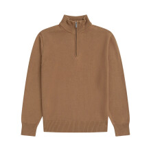 (S, Mustard) Animal Mens Ribbed Quarter Zip Jumper