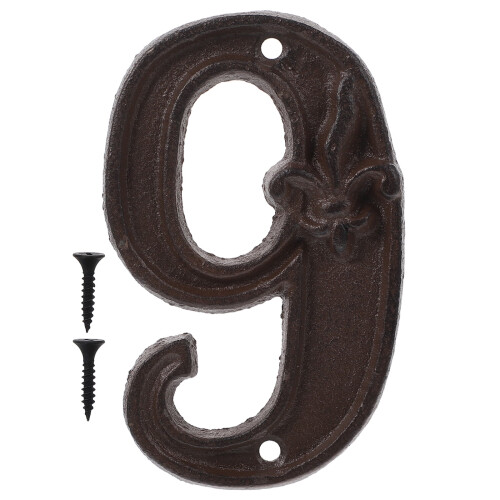 Cast Iron Metal Digital Numbers Vintage Stickers 2