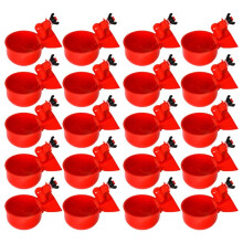 20Pcs Automatic Chicken Water Cups Waterer Poultry Drinker Feeder Drinking Bowl Kit Hens Feeder Drinker for Birds Duck