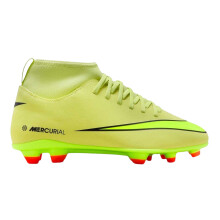 (2 UK Child, Volt/Crimson) Nike Childrens/Kids Mercurial Firm Ground Football Boots